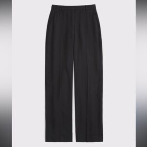 Abercrombie & Fitch 32 Short Drapey Tailored Wide Leg Pant Black Trousers